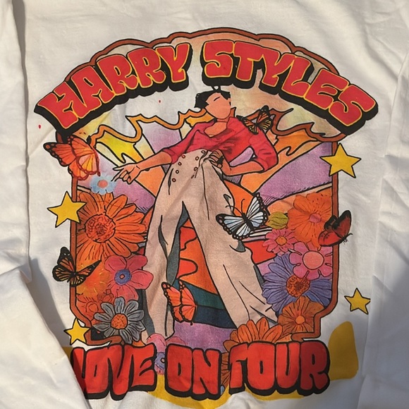 HARRY STYLES Love on Tour Concert Sweatshirt White NEW Large - Picture 2 of 4